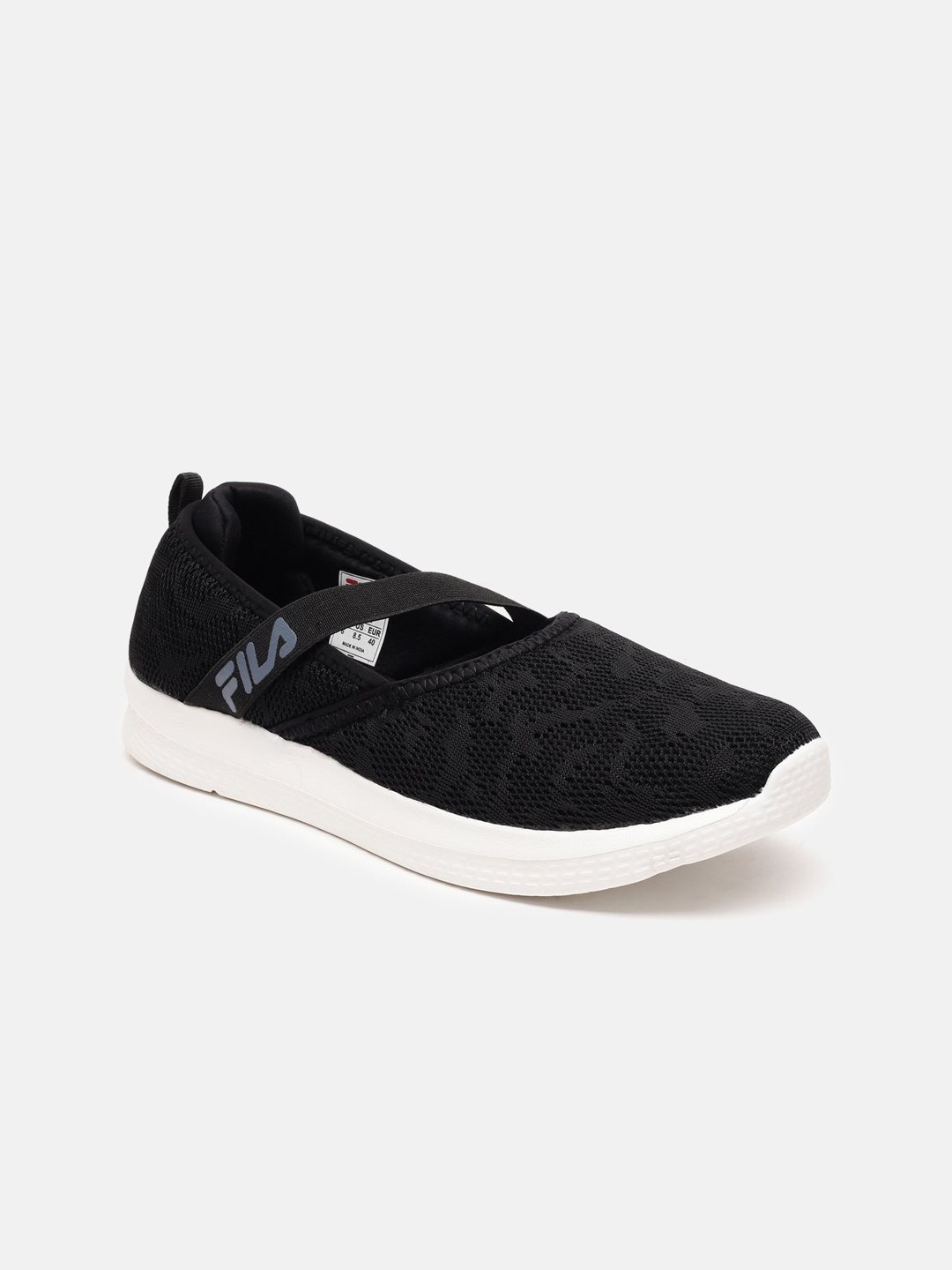 

FILA Women Black Textured Slip-On Sneakers