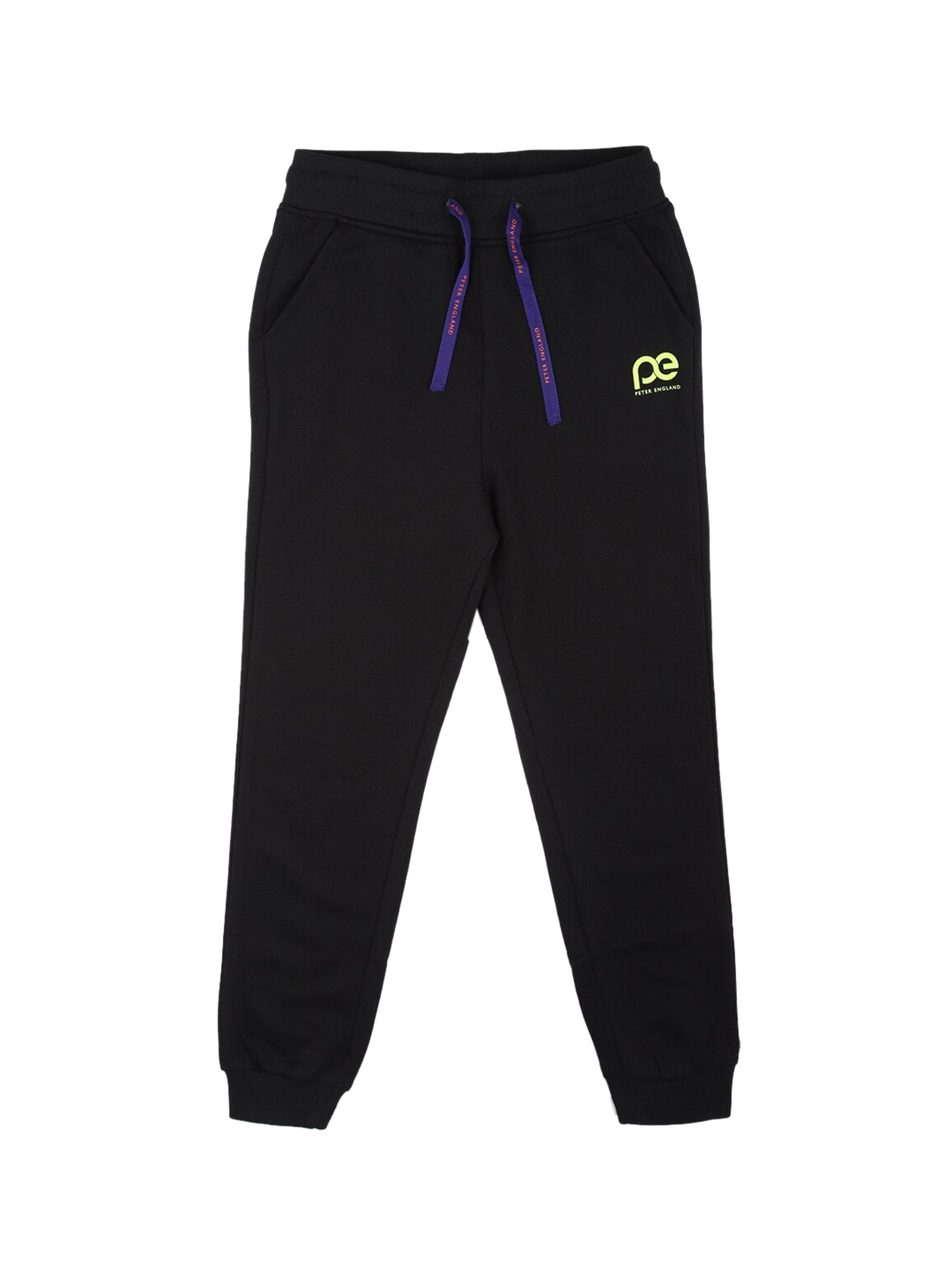 

Peter England Boys Black Solid Joggers