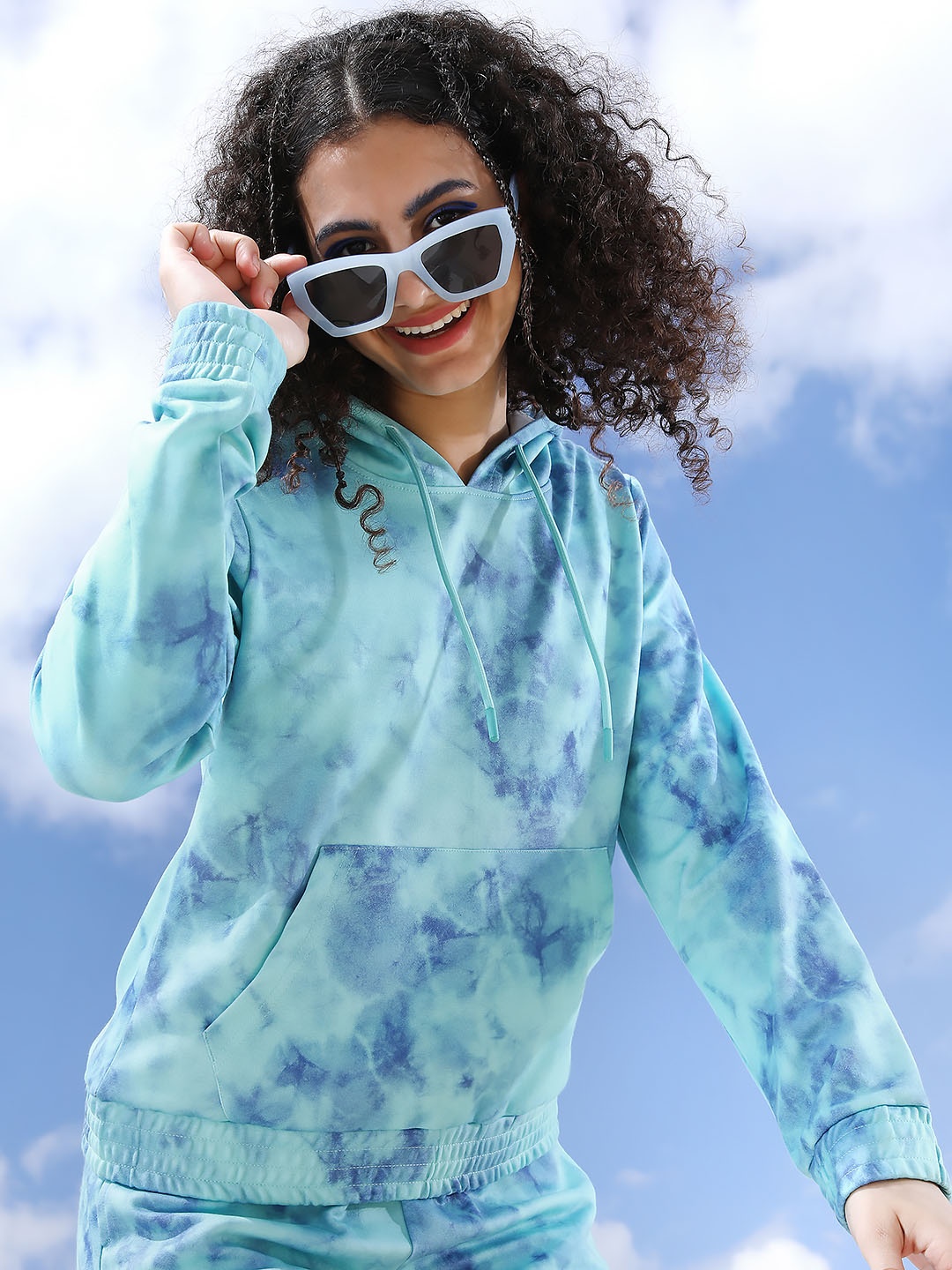 

Tokyo Talkies Women Pink Printed Hooded Sweatshirt