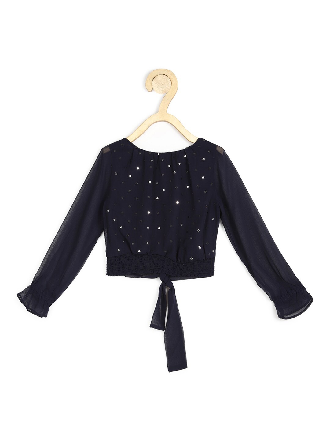 

Peter England Black Embellished Embellished Crop Top