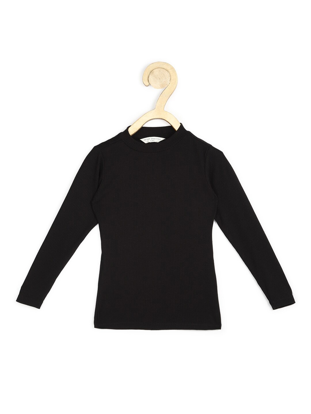 

Peter England Girls Black Solid Pure Cotton Top