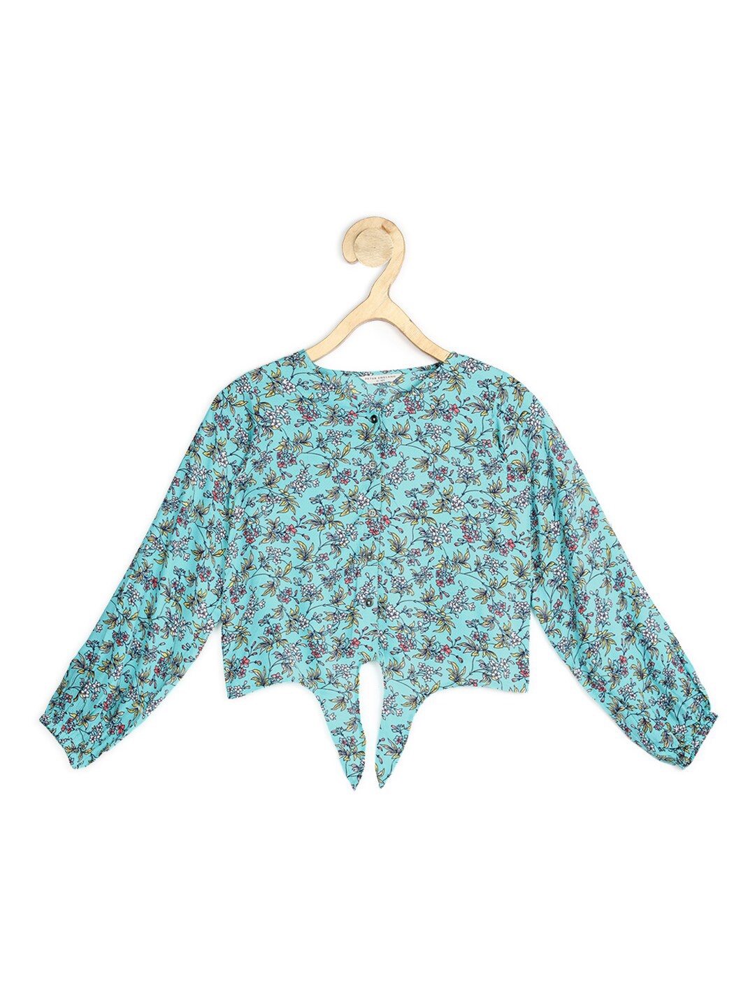 

Peter England Girls Blue Floral Print Top