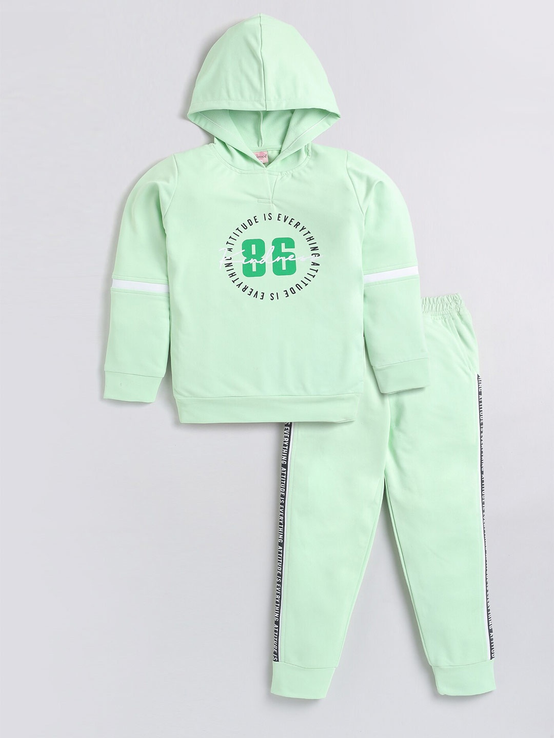 

Toonyport Girls Green Printed Sweatshirt With Joggers