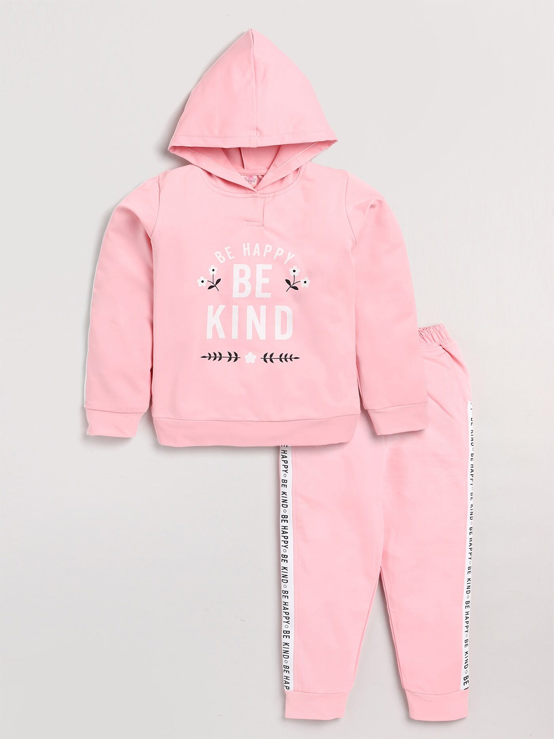 

Toonyport Girls Pink & White Printed Sweatshirt With Joggers