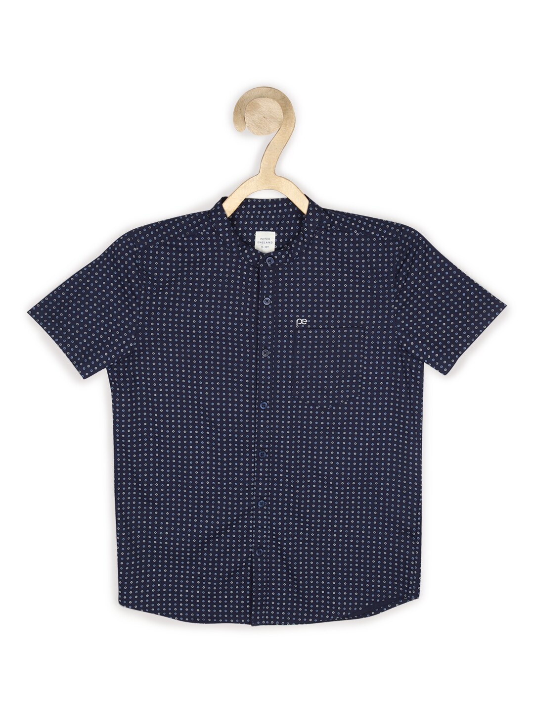 

Peter England Boys Printed Casual Pure Cotton Shirt, Navy blue