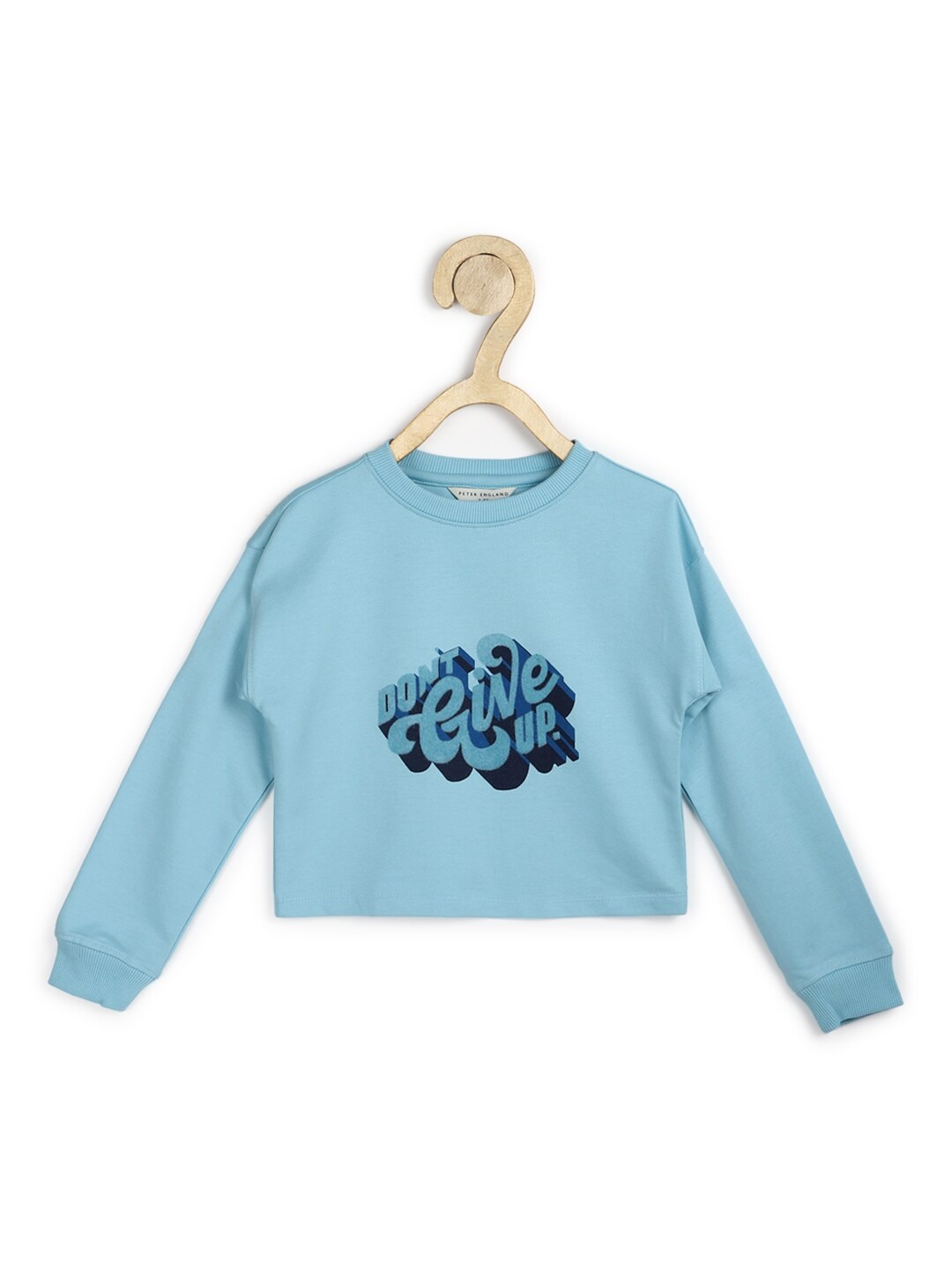 

Peter England Girls Blue Printed Sweatshirt