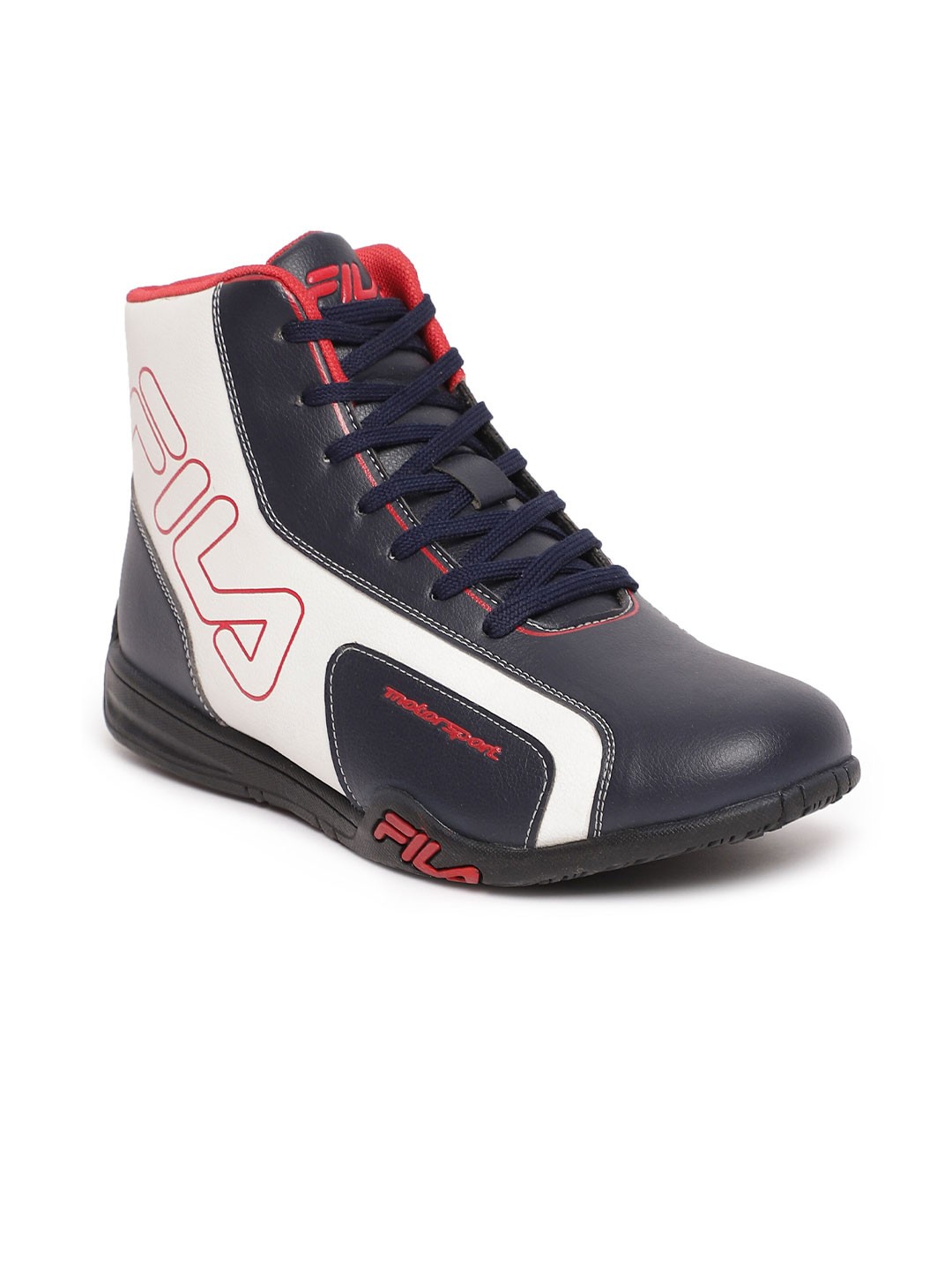 

FILA Men Black High-Top Running Non-Marking Shoes