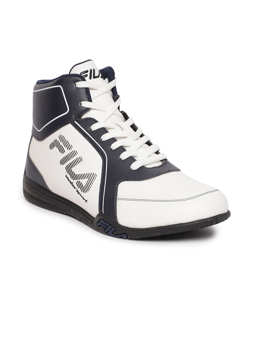 

FILA Men White High-Top Running Non-Marking Sport Shikai Shoes