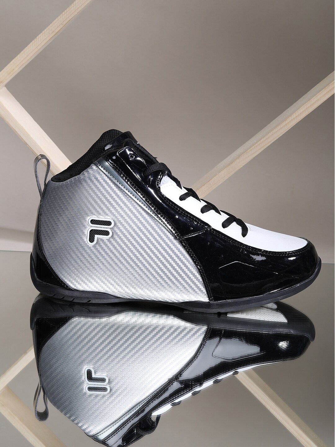 

FILA Men Silver-Toned Basketball Non-Marking Shoes