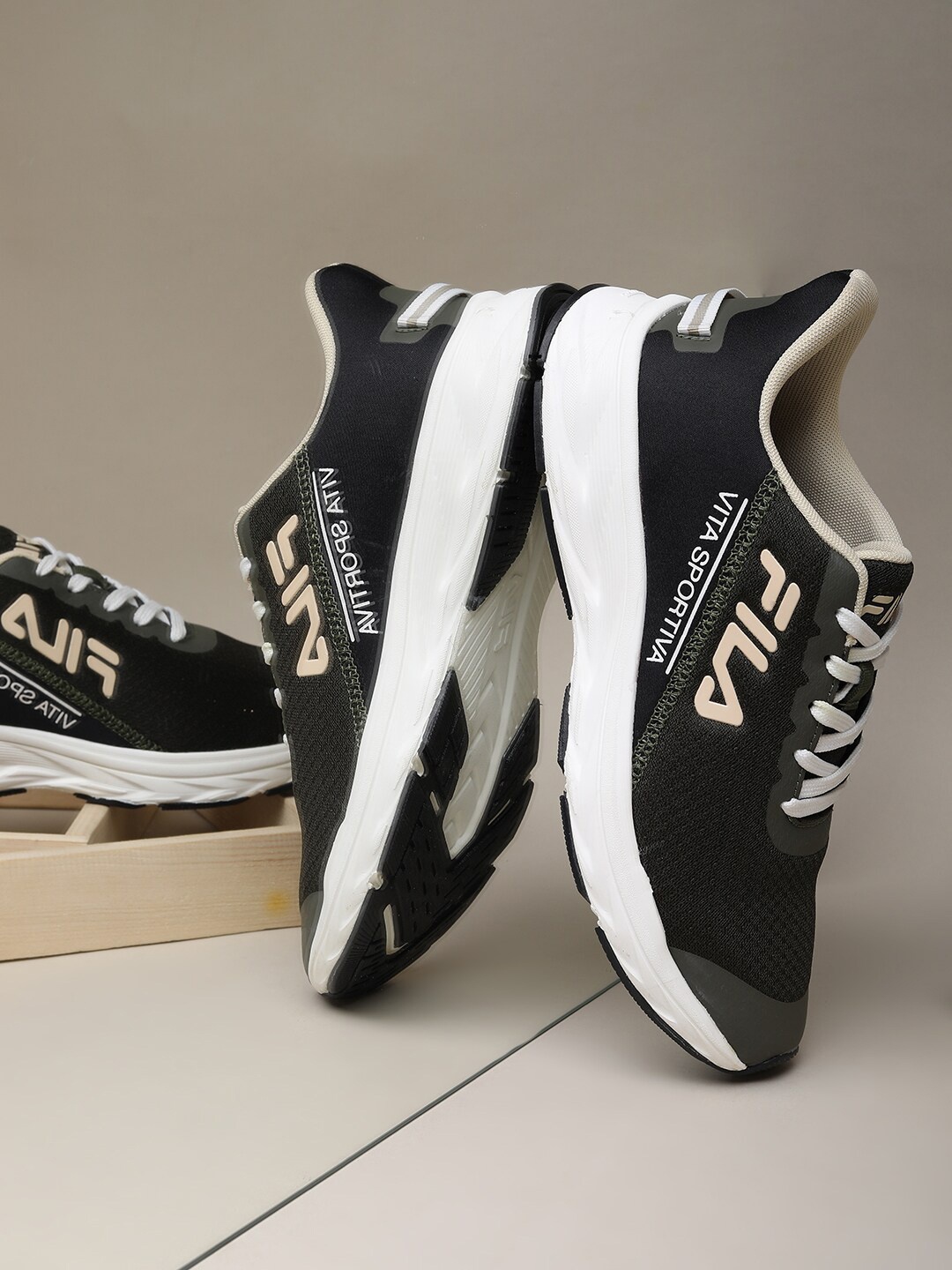 

FILA Men Black Running Non-Marking Shoes