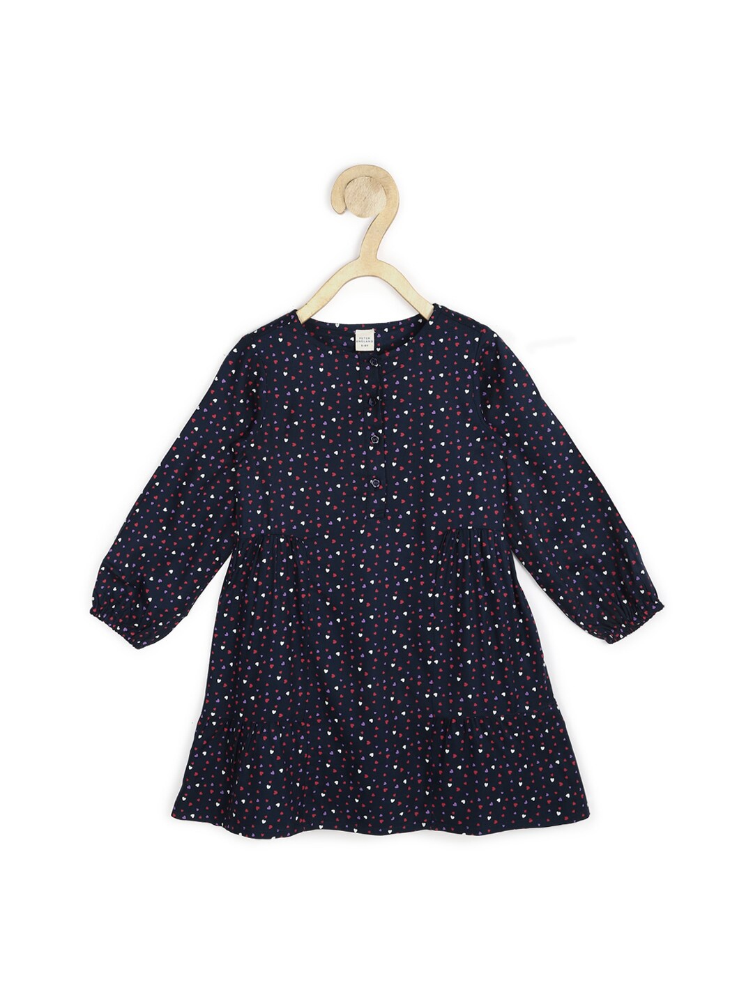 

Peter England Girls Navy Blue Pure Cotton A-Line Dress