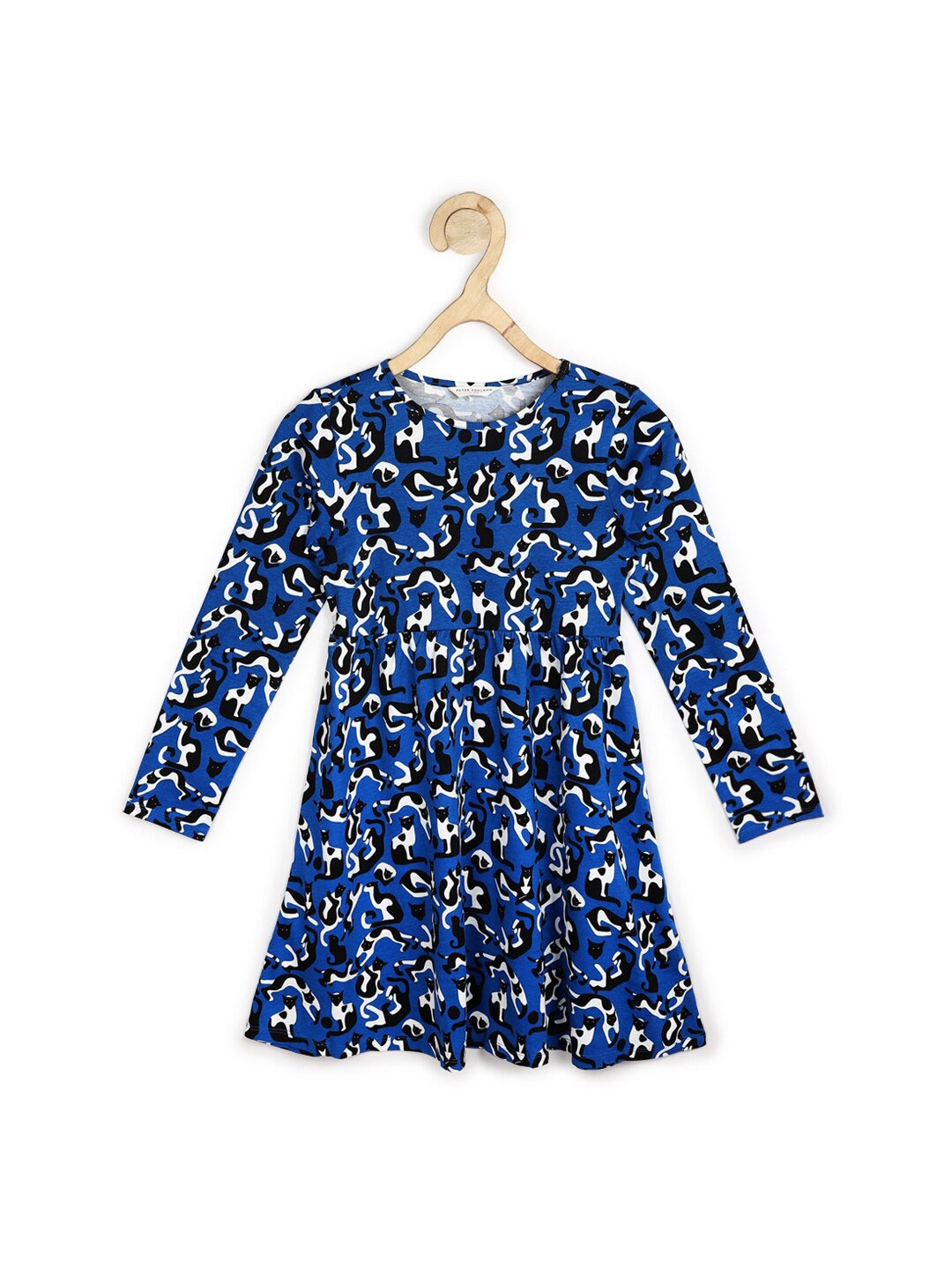 

Peter England Girls Blue & White Animal Printed Pure Cotton Dress