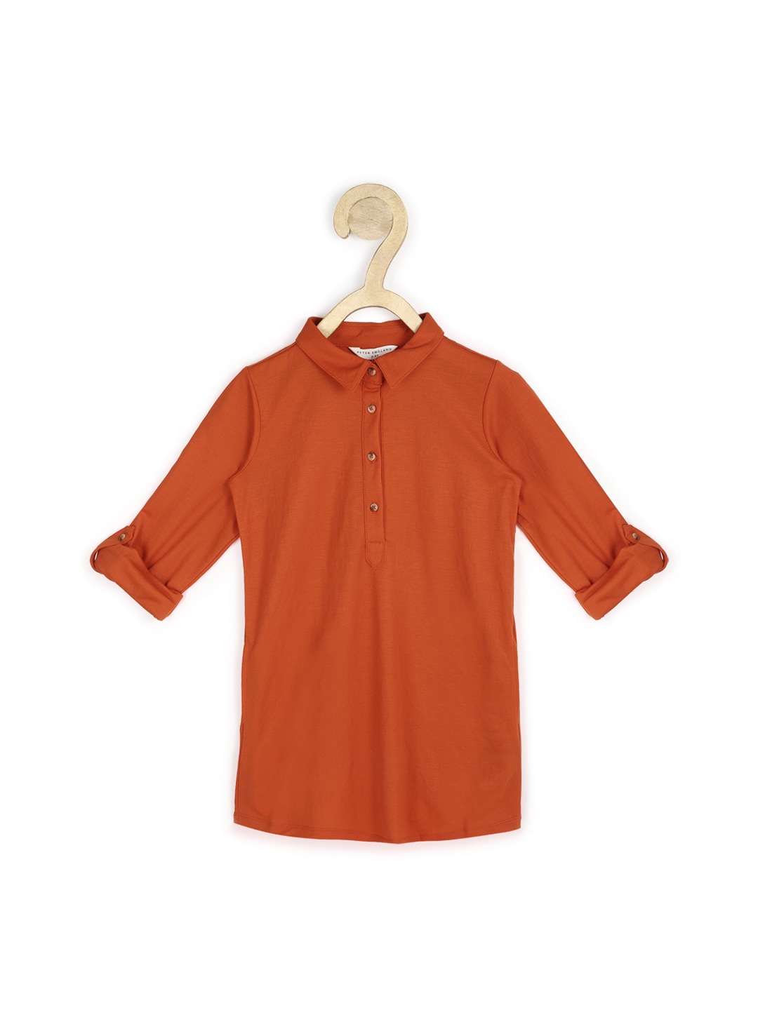 

Peter England Girls Orange Shirt Style Cotton Dress