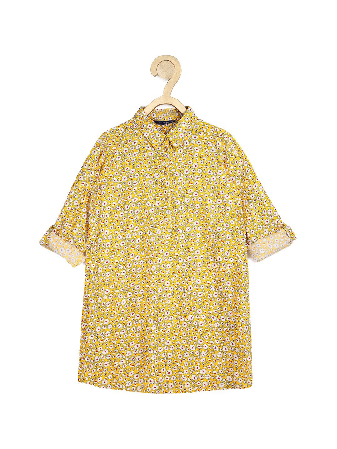 

Peter England Yellow & White Floral Shirt Dress