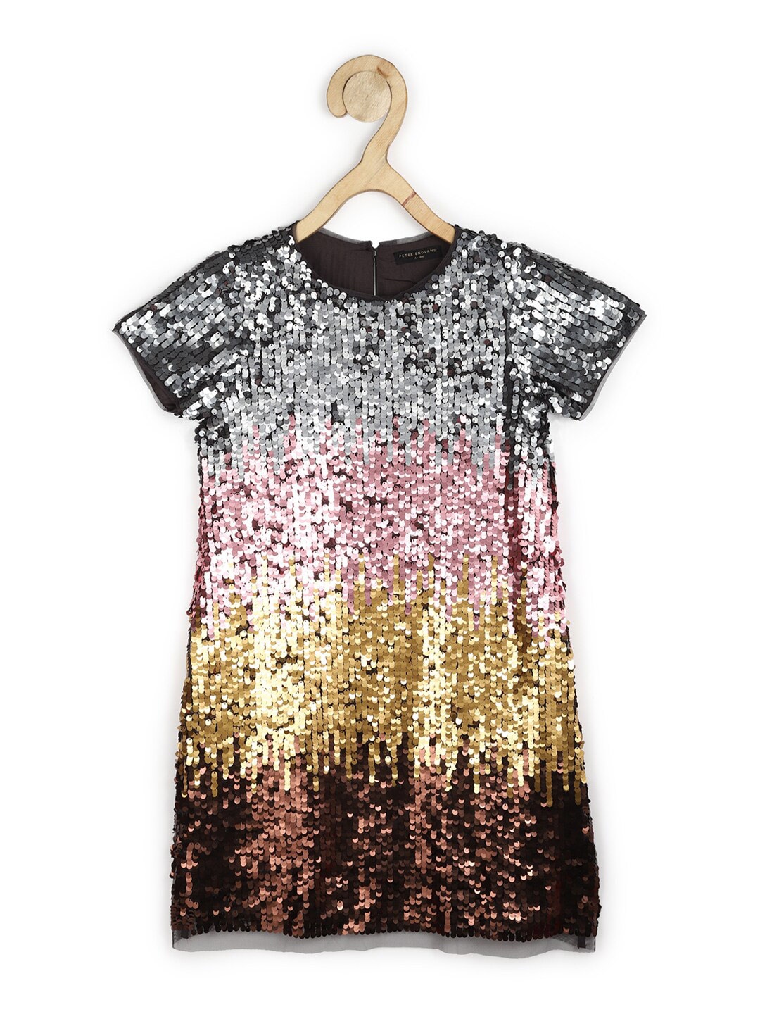 

Peter England Girls Embellished A-Line Dress, Black