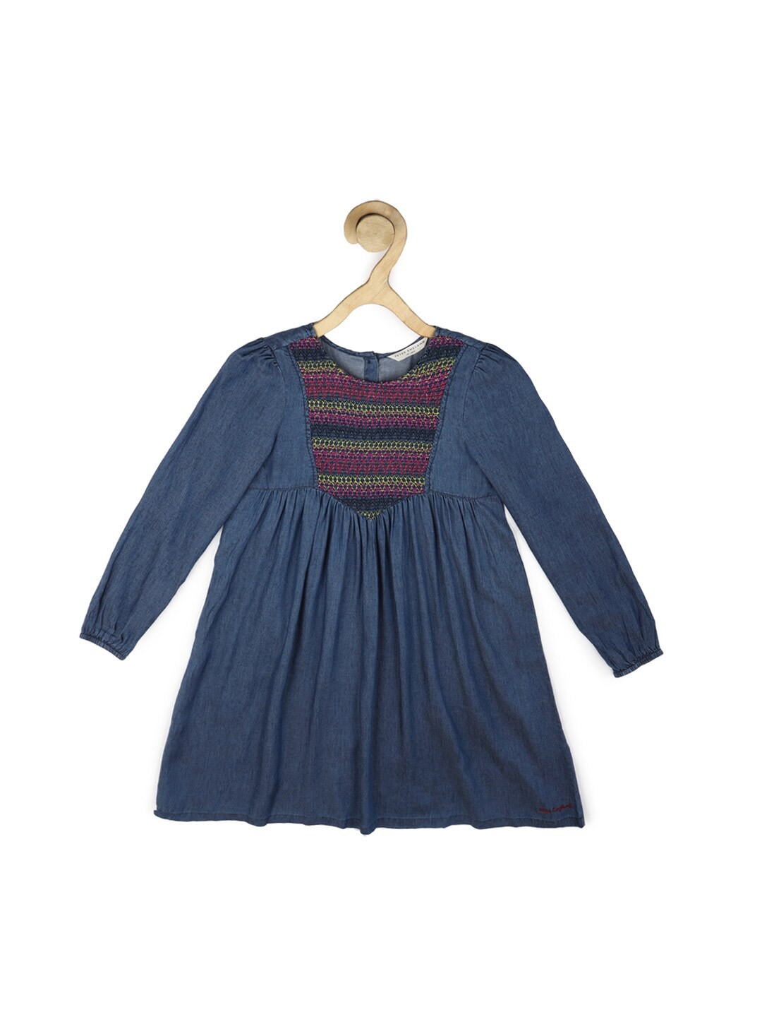 

Peter England Girls Navy Blue A-Line Pure Cotton Dress