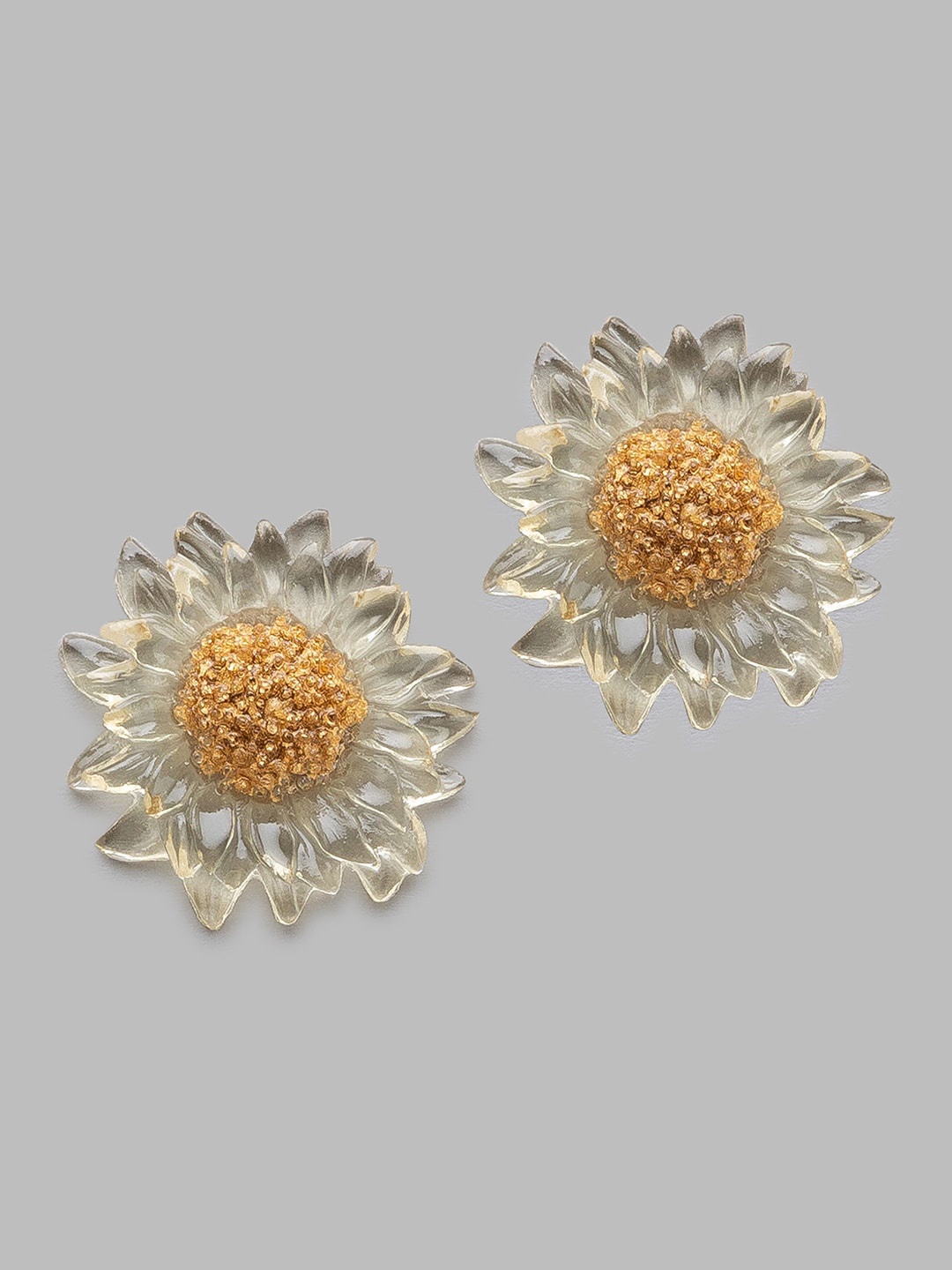 

Globus Transparent Floral Gold Plated Stud Earrings
