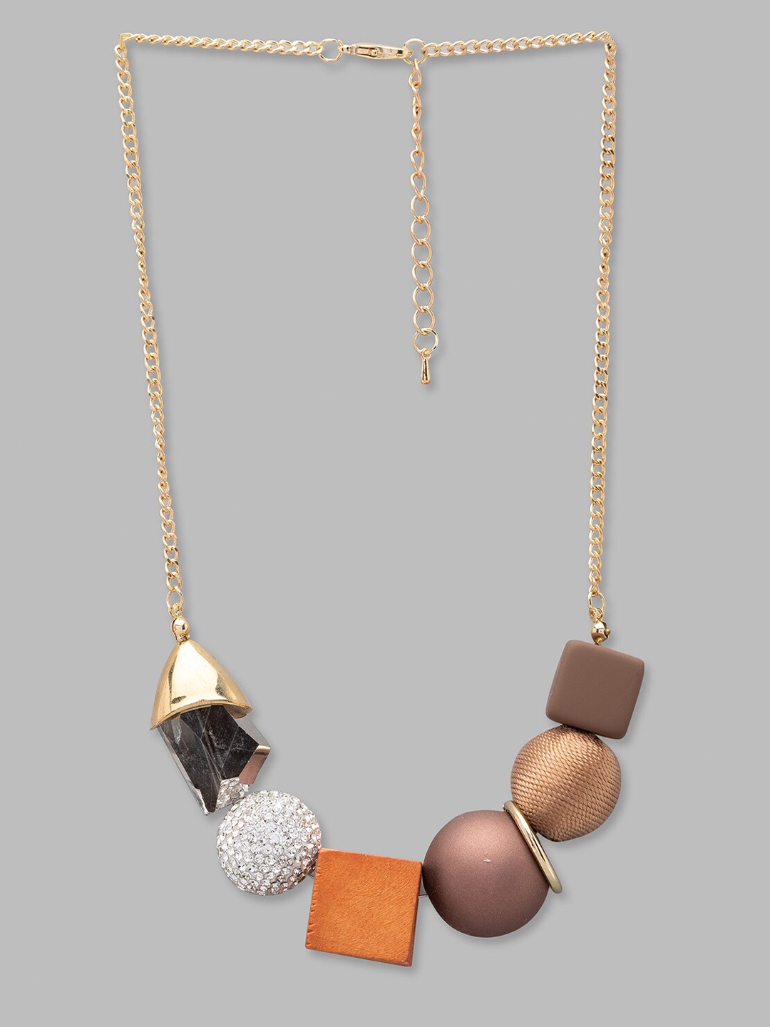 

Globus Gold-Toned & Brown Gold-Plated Necklace