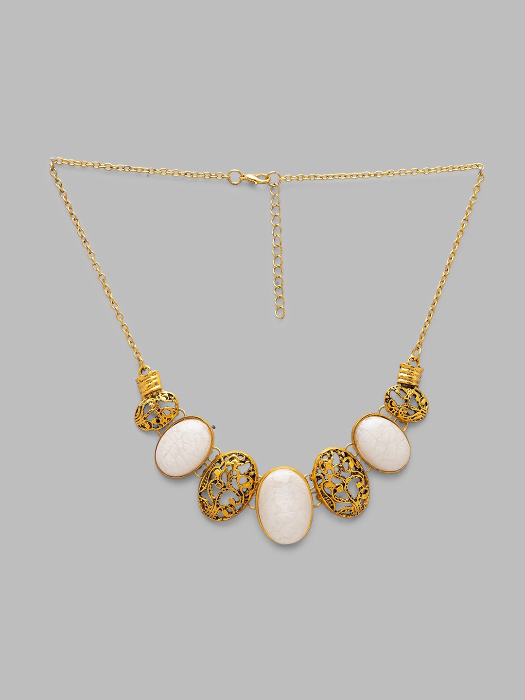 

Globus Gold-Toned & White Gold-Plated Statement Necklace