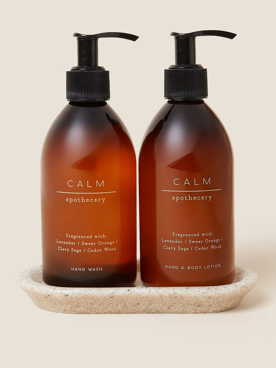 

Marks & Spencer Set of 2 Calm Apothecary Hand Wash & Hand & Body Lotion, Brown