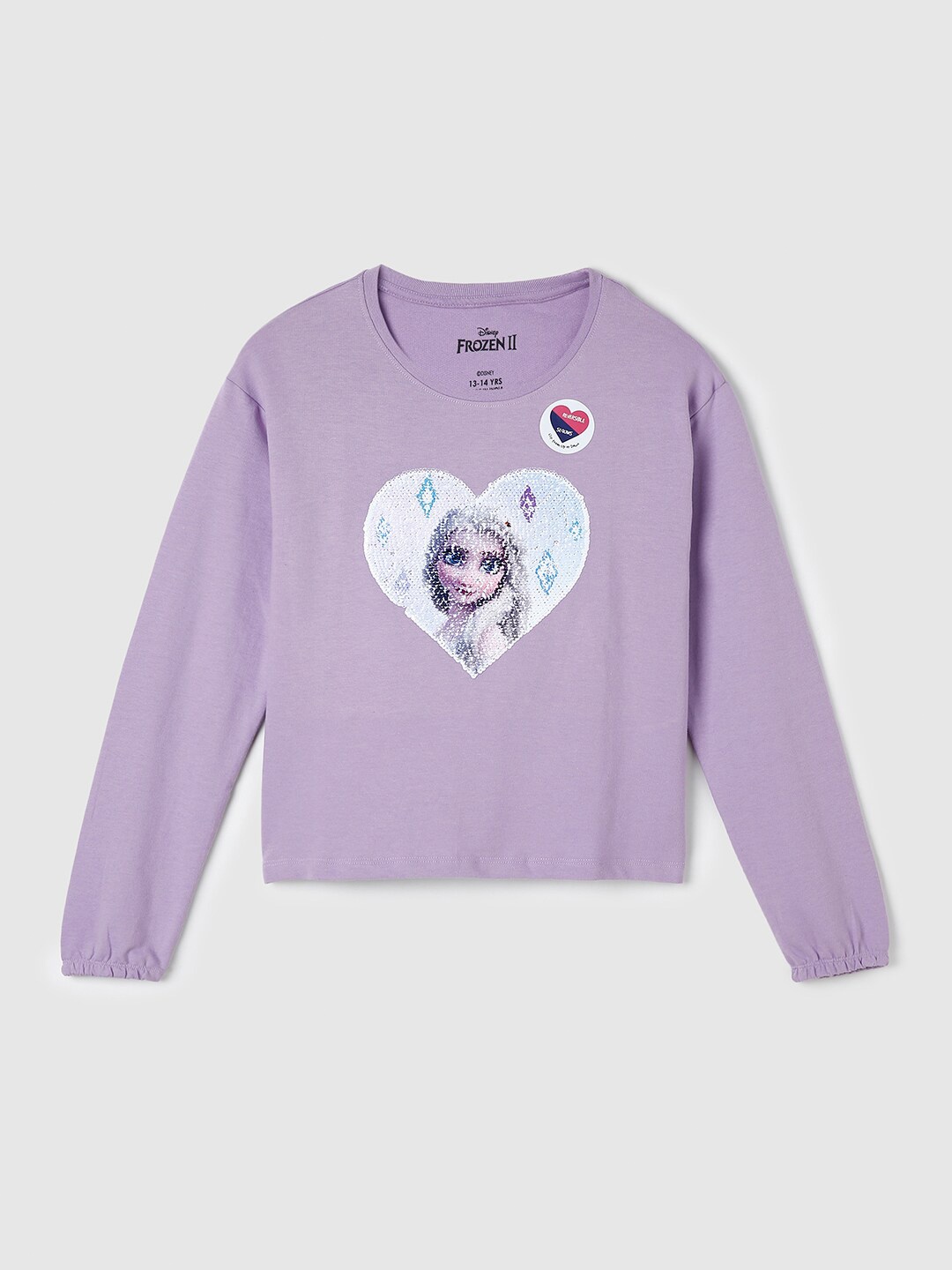 

max Girls Purple Printed Cotton T-shirt