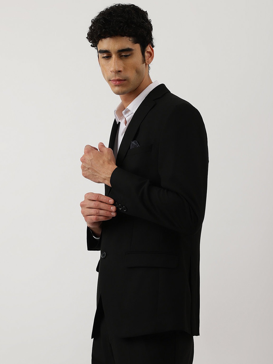 

Marks & Spencer Men Black Solid Single Breasted Formal Blazer