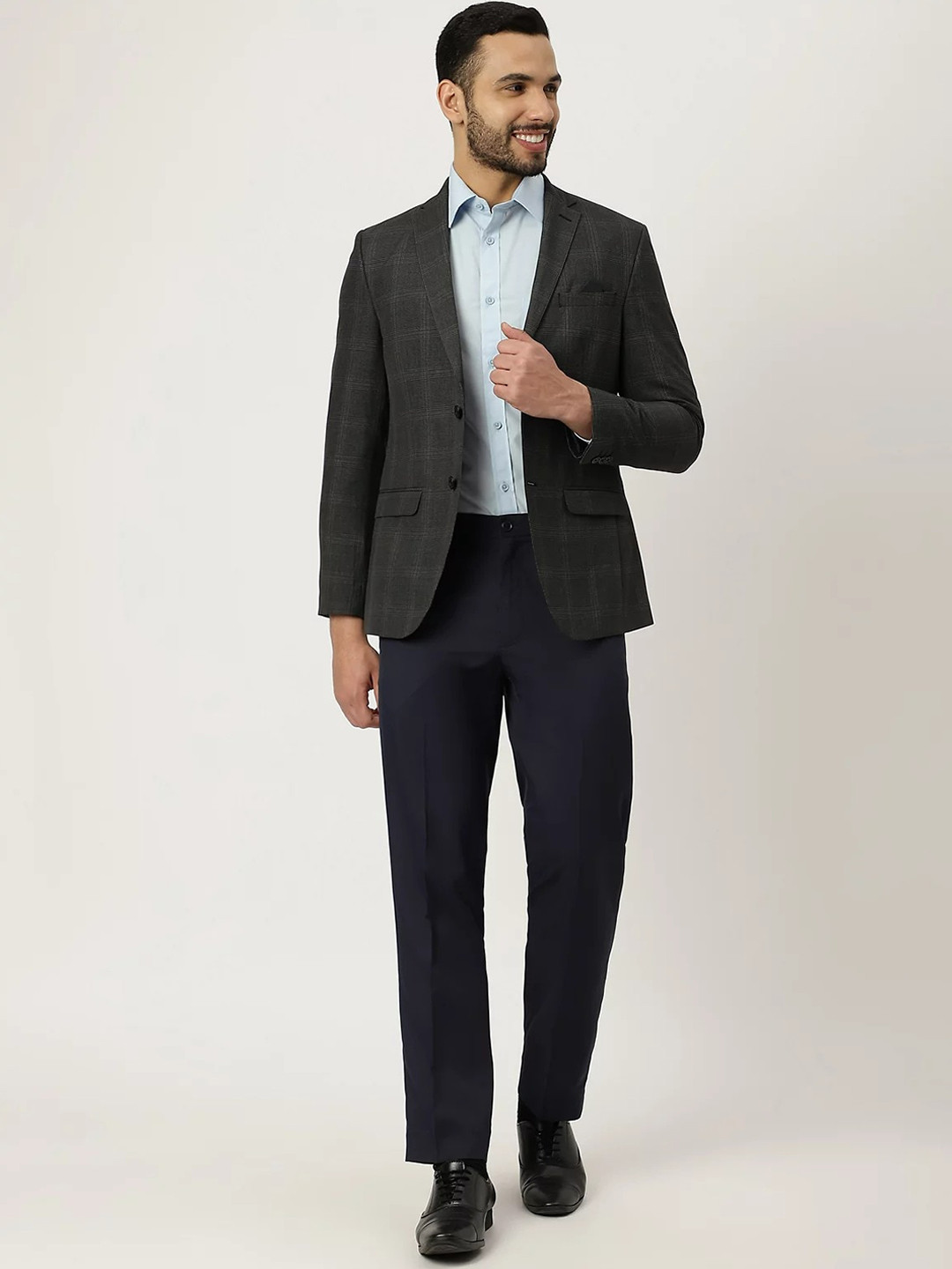 

Marks & Spencer Men Charcoal Grey Solid Single Breasted Formal Blazer