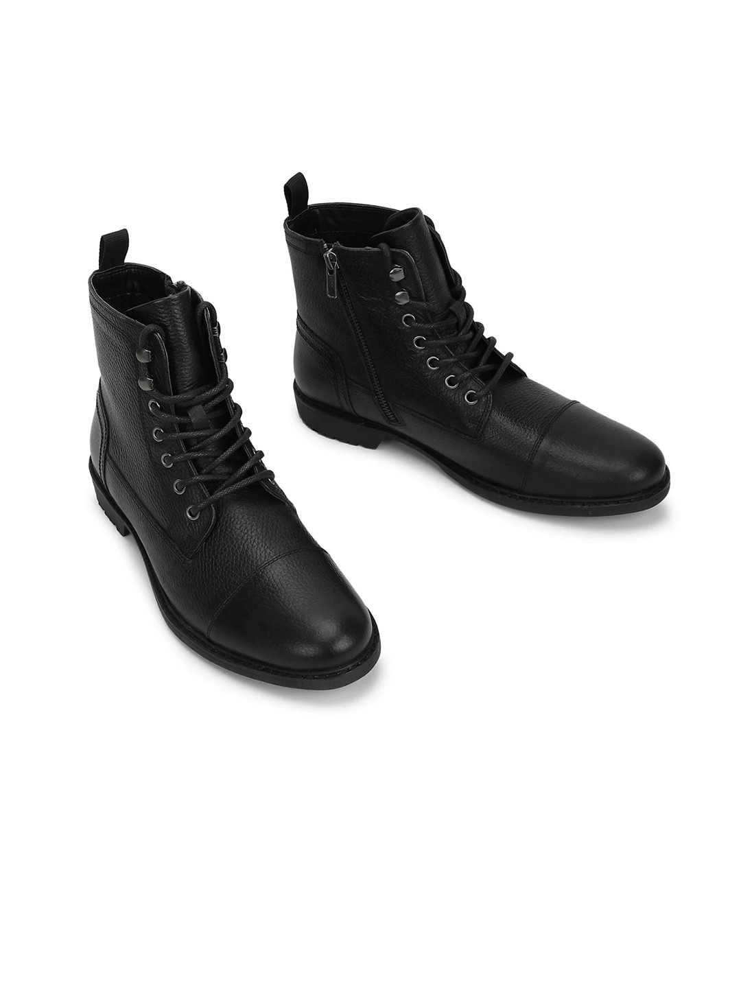 

Marks & Spencer Men Black Solid Leather Regular Boots