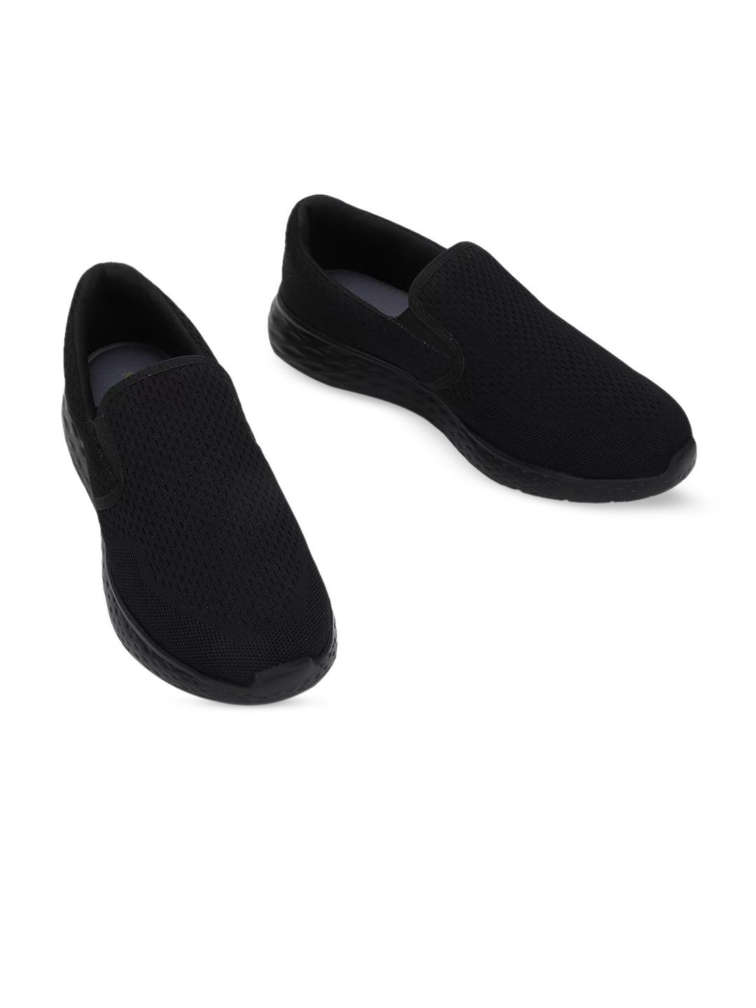 

Marks & Spencer Men Black Woven Design Lightweight Slip-On Sneakers