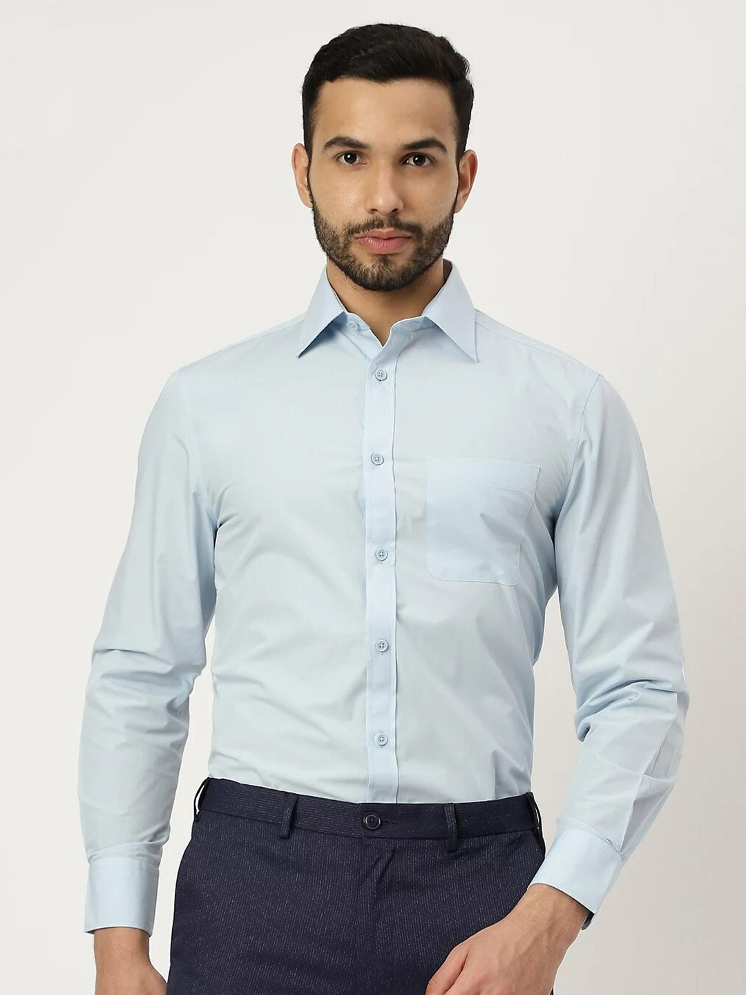 

Marks & Spencer Spread Collar Formal Shirt, Blue