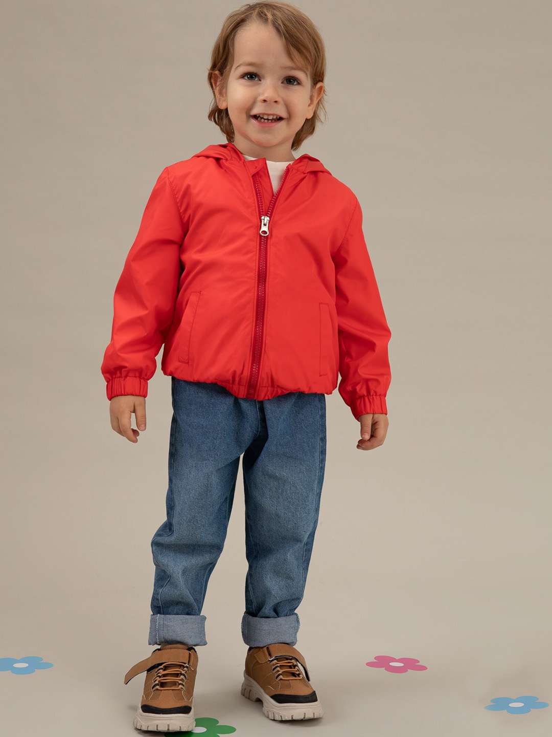 

DeFacto Boys Red Solid Long Sleeves Bomber Jacket