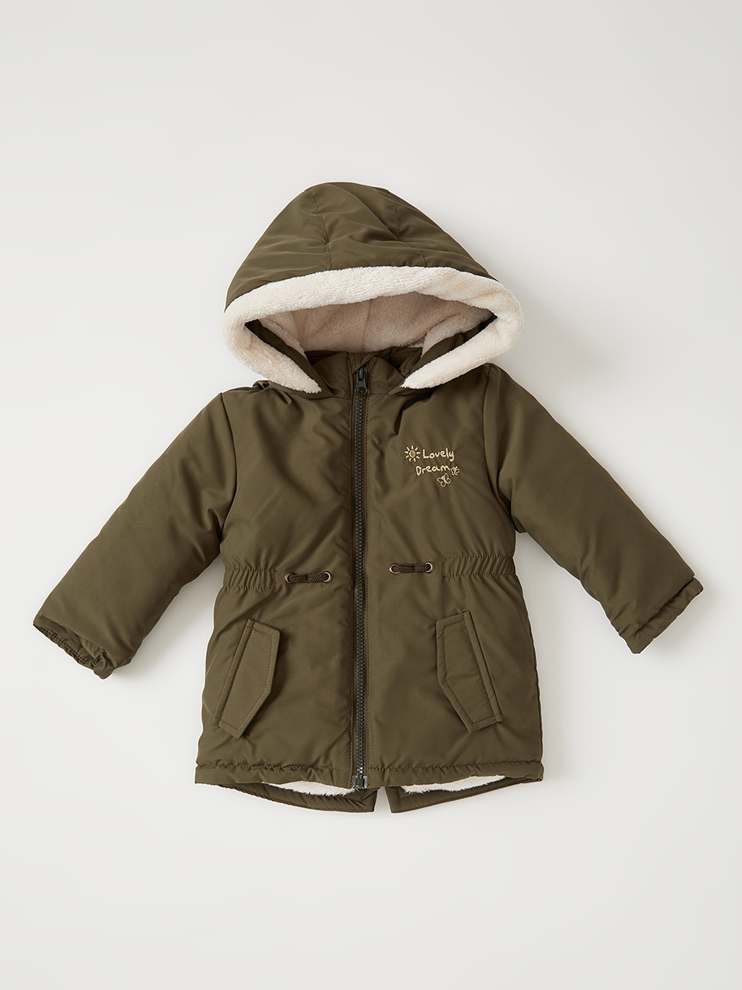 

DeFacto Girls Khaki Solid Long Sleeves Parka Jacket