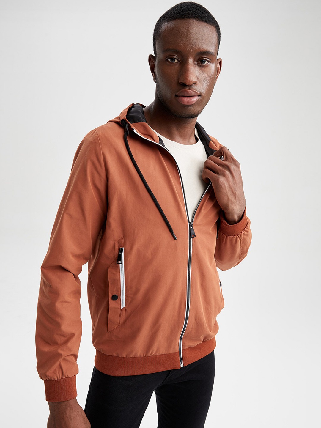 

DeFacto Men Brown Bomber Jacket