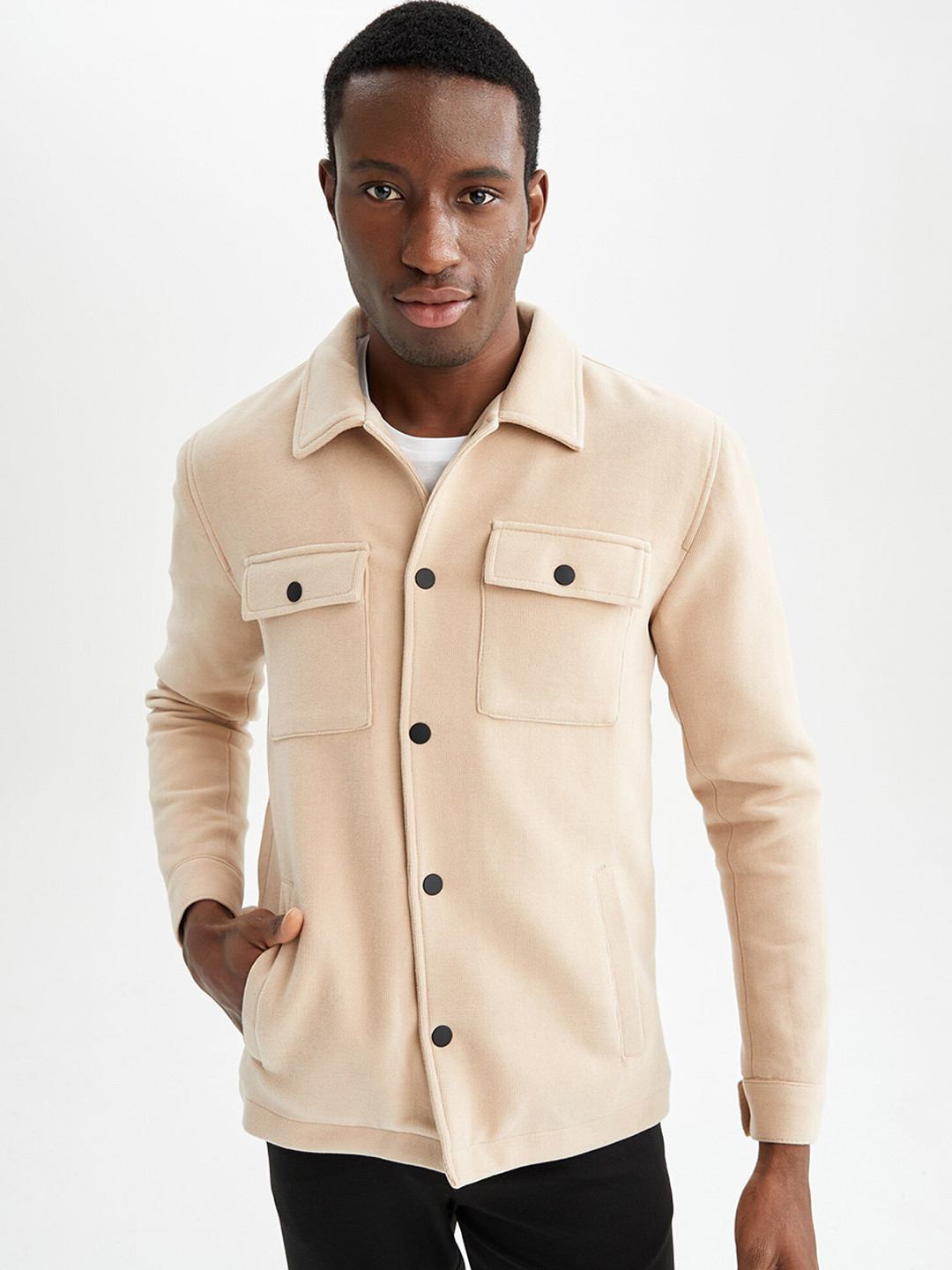 

DeFacto Men Peach-Coloured Tailored Jacket