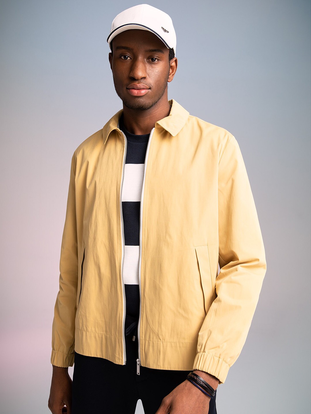 

DeFacto Men Yellow Solid Biker Jacket