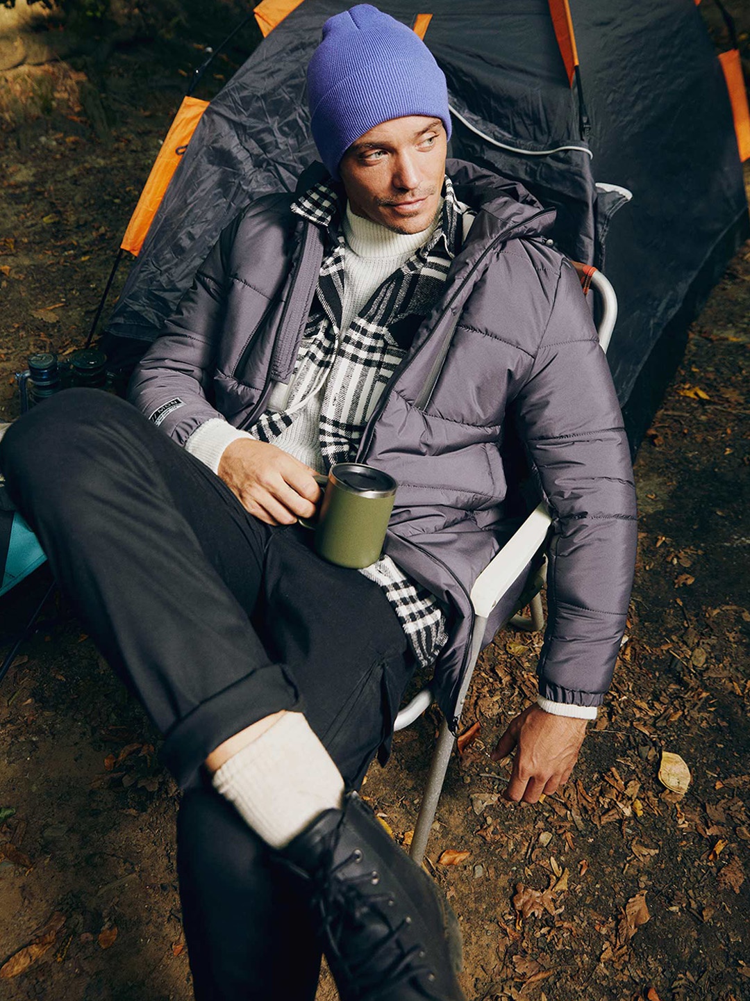 

DeFacto Men Grey Longline Bomber Jacket