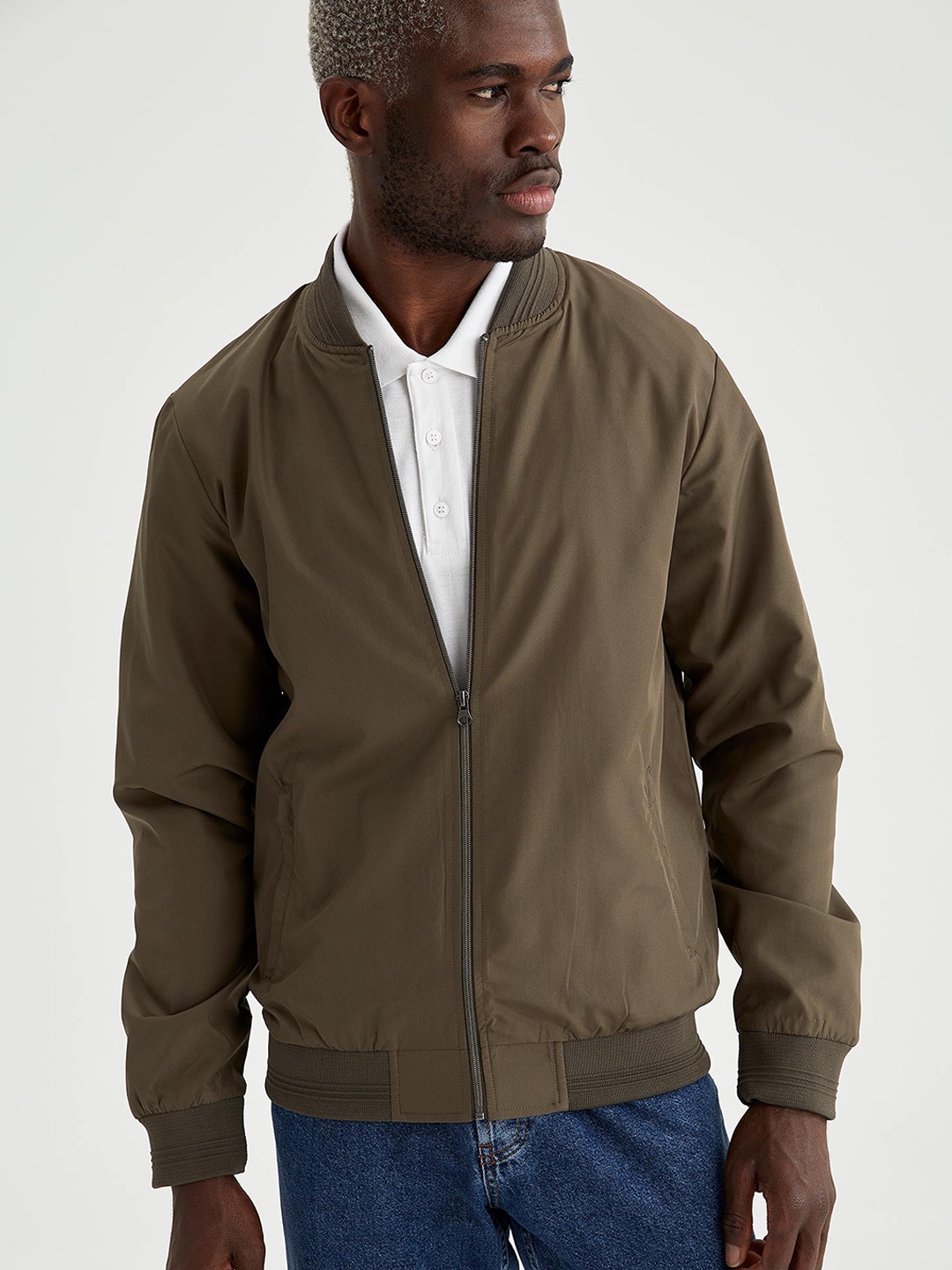 

DeFacto Men Khaki Bomber Jacket