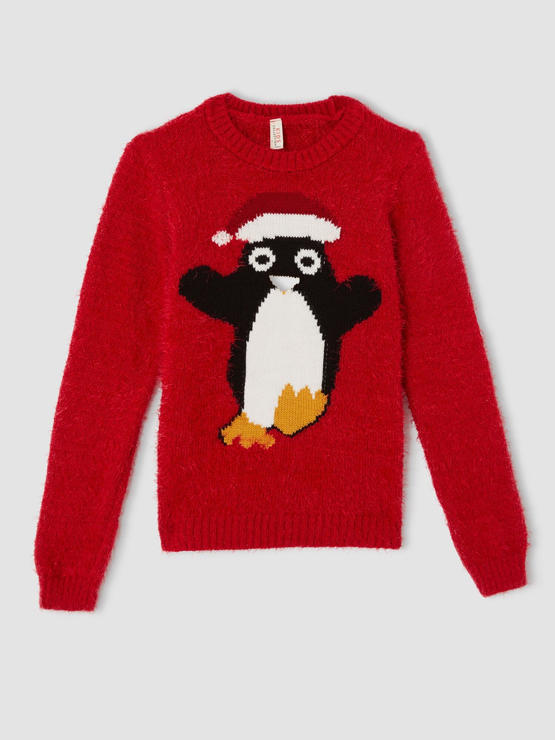 

DeFacto Girls Red & White Printed Pullover