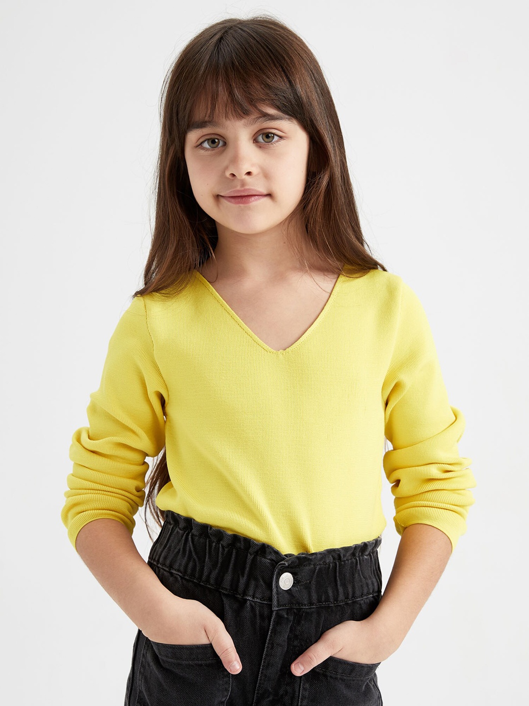 

DeFacto Girls Yellow Pullover