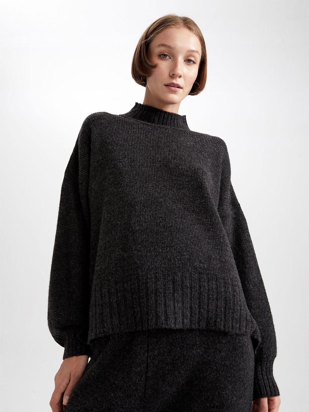 

DeFacto Women Black Solid Pullover