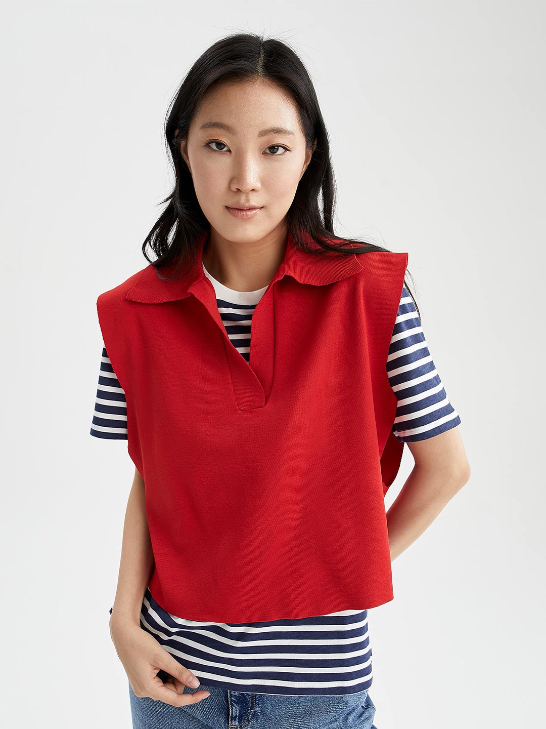 

DeFacto Women Red Sweater Vest