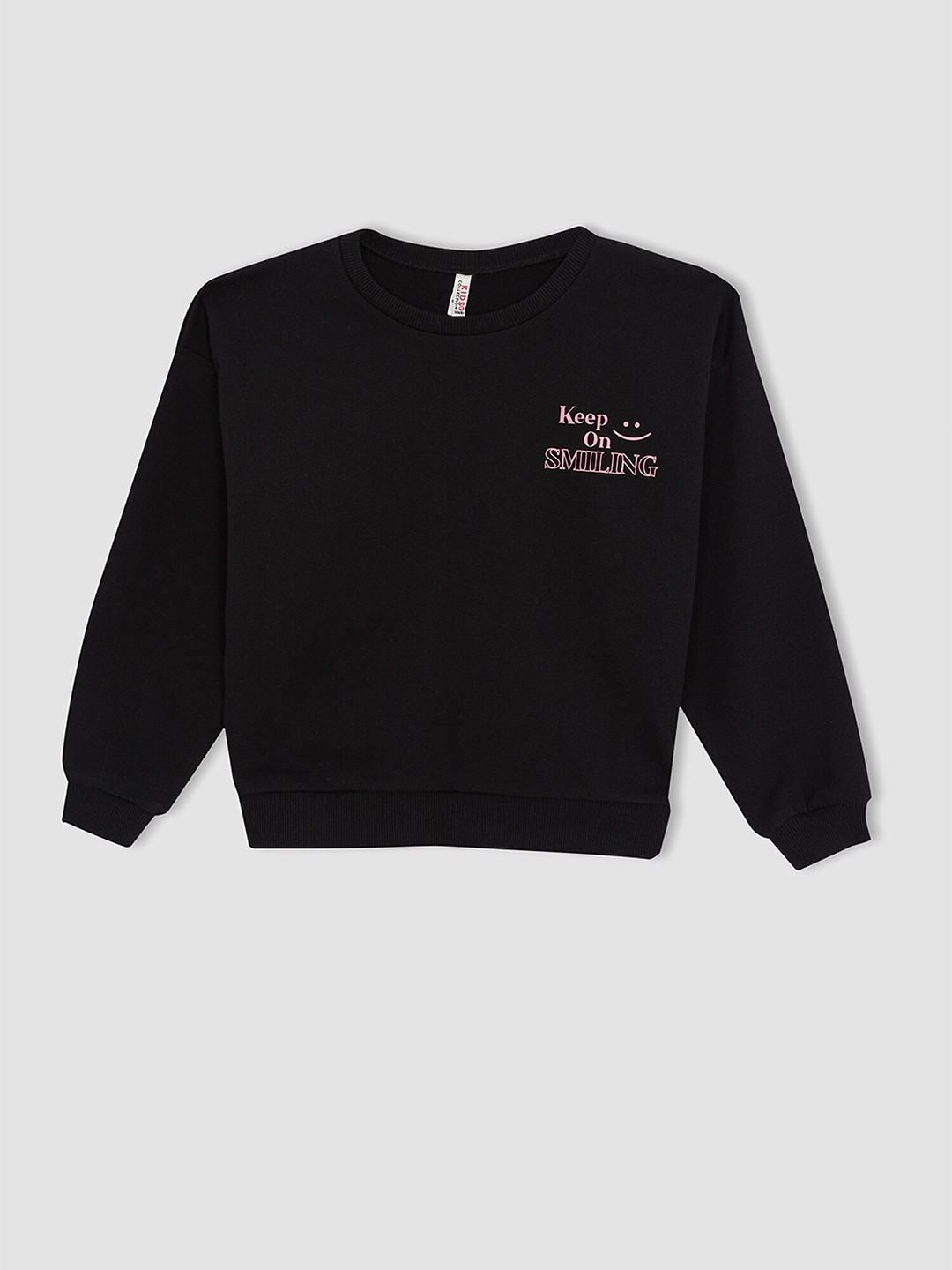 

DeFacto Girls Black Printed Sweatshirt