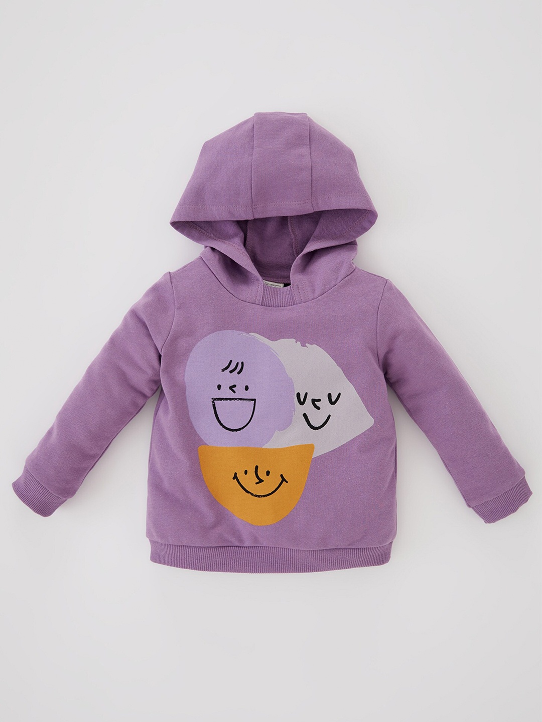 

DeFacto Boys Lavender Printed Cotton Sweatshirt