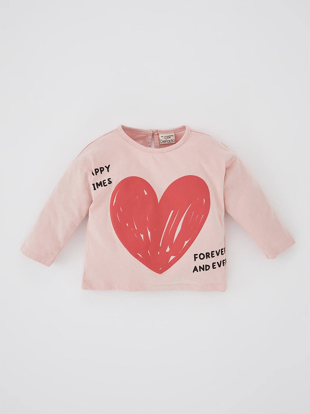 

DeFacto Girls Pink Printed Cotton Sweatshirt