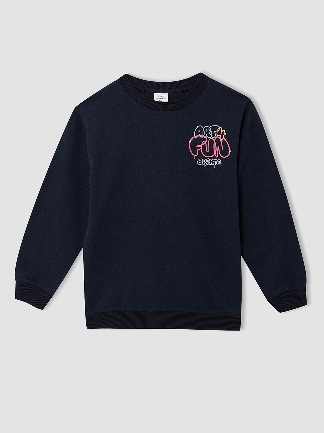 

DeFacto Boys Navy Blue Cotton Printed Sweatshirt