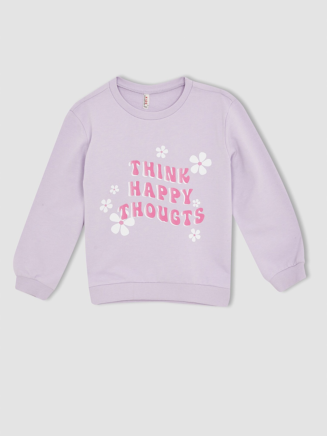 

DeFacto Girls Lavender Cotton Printed Sweatshirt