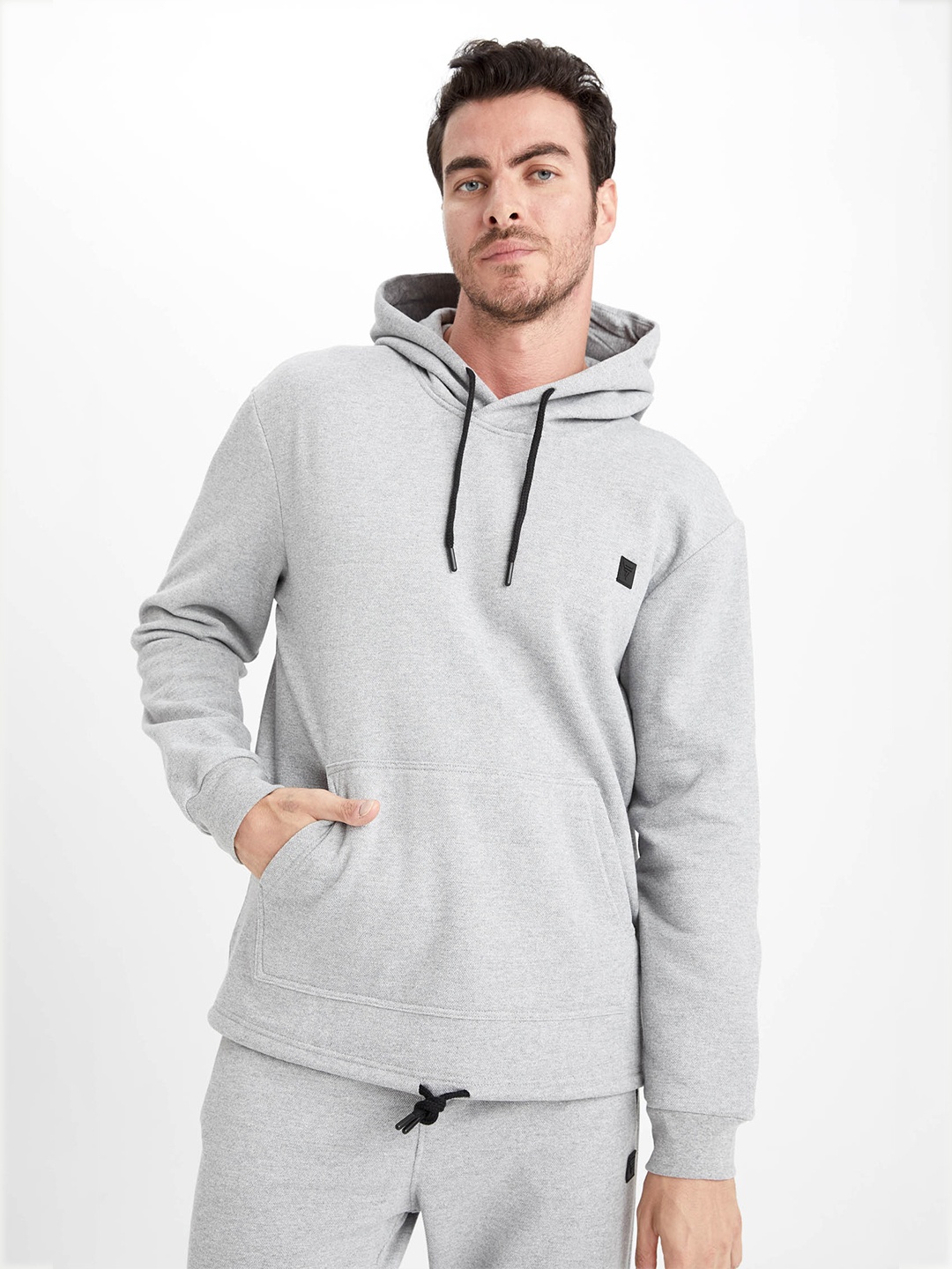 

DeFacto Men Hooded Sweatshirt, Grey