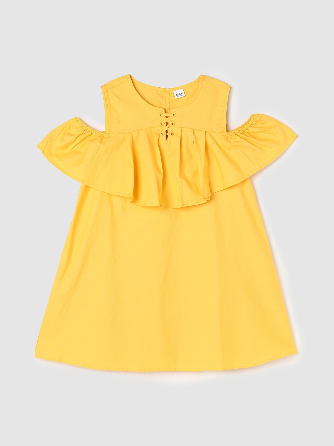 

max Girls Yellow Cold Shoulder Cotton Top