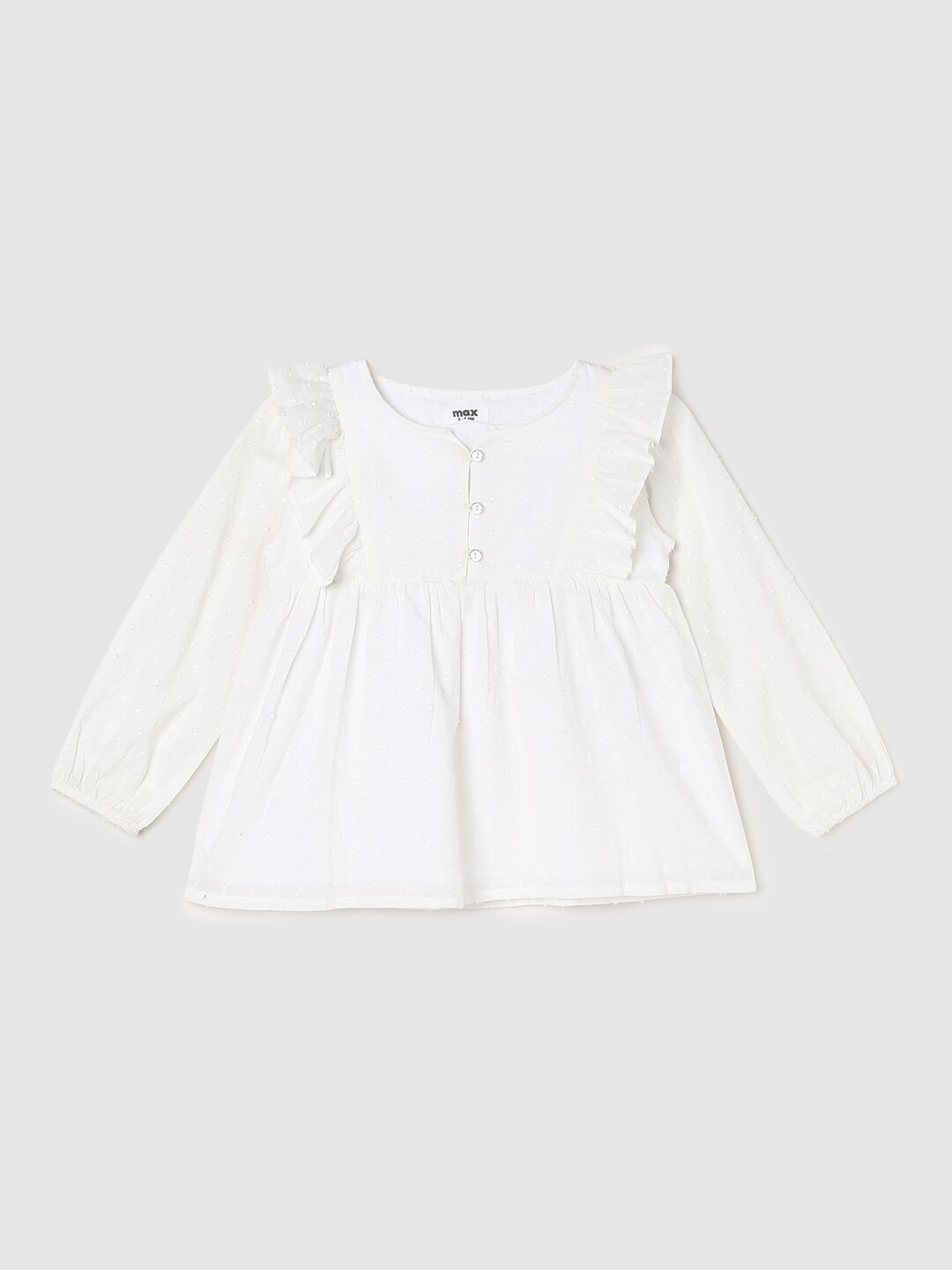 

max Cream-Coloured Ruffles Top