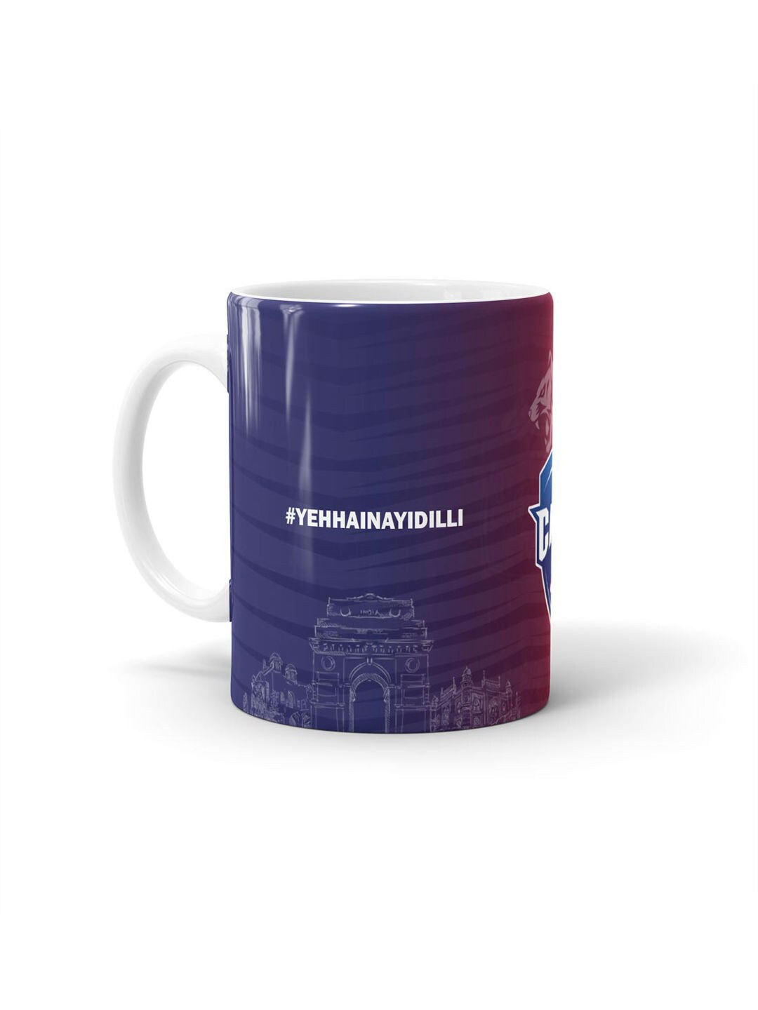 

macmerise Red & Blue Microwave Safe Printed Ceramic Matte Mug 330 ML
